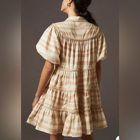 Anthropologie Let Me Be Embroidered Tiered Mini Dress Small - Picture 15 of 15